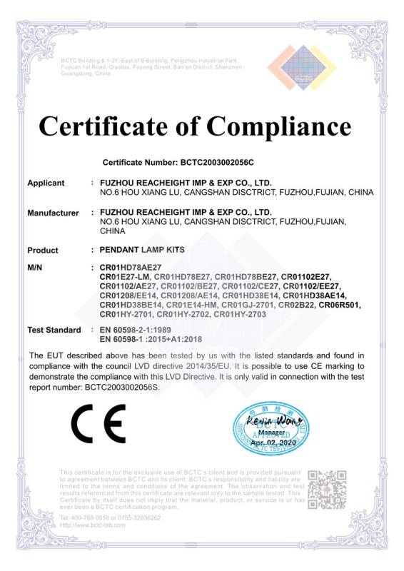 CE - Fuzhou Reacheight Imp & Exp Co., Ltd.