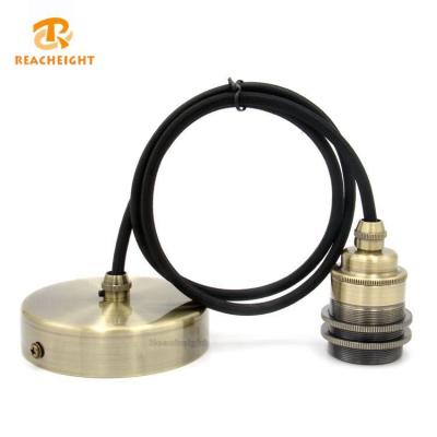 China Industrial Bronze Pendant Light Lamp Holder E27 Cordsets for sale