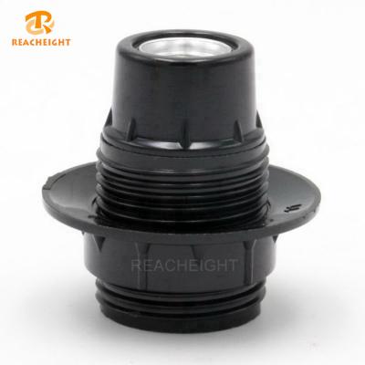 China Screw Candelabra Socket With Ring Black Phenolic Candelabra Base Lamp Holder E12 Socket Replacement for sale