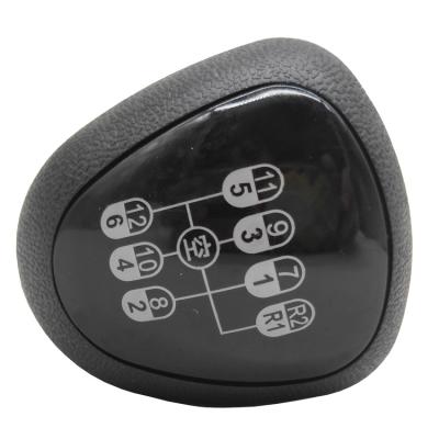 China High Quality Leather Car Accessories Parts Leather Black Thread M12 12 Speed ​​Car Shift Knob Universal For HOWO A7 for sale