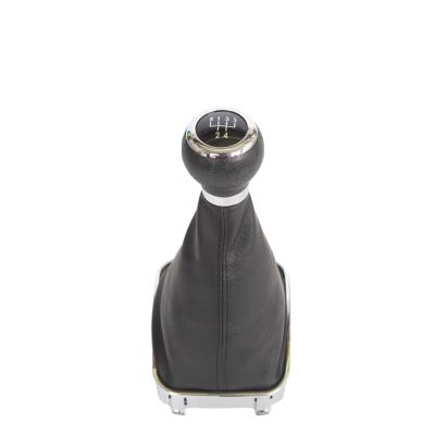 China Wholesale Leather Gear Shift Knob Leather+Plastic+Chrome Car Dust Cover For VW Bora Jetta Golf for sale