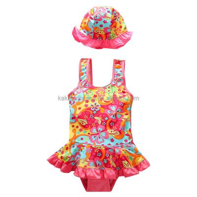 China 2022Pink Printing Babies QUICK DRY Swimsuit For 2-8Years Old Kids Swear for sale