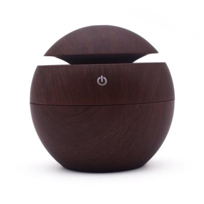 China Hot Selling Mini Air Humidifier Ultrasonic Mist Diffuser Household Home Appliance Air Humidifier Led Night Wood Grain Humidifier for sale