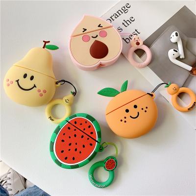 China For 3D Earphone Fruit Silicone Cover Case For Apple Airpods Pear Shape Designer For Airpod Case 1 2 for sale