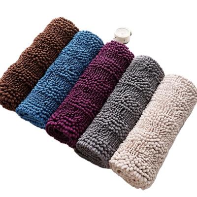 China 2022 Washable Newest Soft Factory Customized Non Slip Chenille Rug Bath Mats for sale