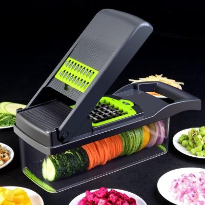 China Sustainable Kitchen tool 12 in 1 multifunctional slicer manual mandoline food Vegetable Chopper Cutter Onion cutter for sale