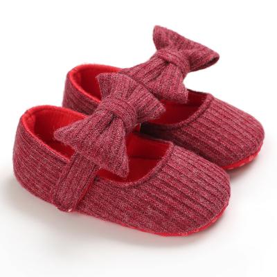 China Spring Autumn Newborn Baby Girls Big Bow Canvas Wholesale Cheap Walking Shoes for sale