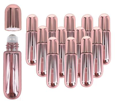 China Personal Care Rose Gold Pink Essential Oil Roller Bottle Set for sale