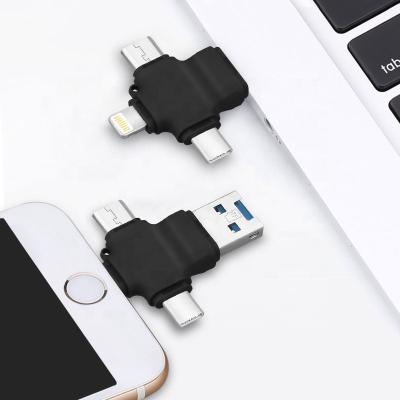 China Promotional Plastic Usb 2.0 3.0 4 In 1 Plastic Type C Lighting OTG Flash Memory Stick 2gb 4gb 8gb 16gb 32gb 64gb 128gb 256gb usb lighting for sale