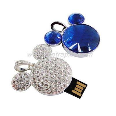 China Non-profit Organizations Free Sampls USB Animal Drive Rabbit 8GB 16 32GB Jewelry Diamond PVC USB Flash Drive Business Promotional Gift for sale