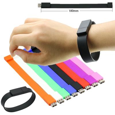 China Fashion Logo Fashion U Disk 1GB 2GB 4GB 16GB 32Gb 64GB Silicone Wristband Silicone Customized Wristband USB 2.0 Memory Stick Thumb Drive for sale