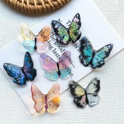 China Jingle YI plastic/resin stick translucent three-dimensional stereotyped diy handmade accessories butterfly accessories earrings wholesale for sale