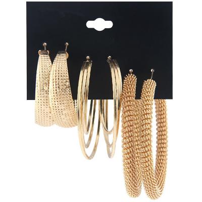 China BOHEMIA 2021 Jingle YI Exaggerated Gold Earring Spring Earring Circle Hoop Ear Cuffs Earrings Combination Suit for sale