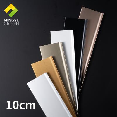 China 10cm Height Glue Stick Modern Wall Installation Aluminum Skirting Line Skirting Line Wall Panel For Hotel Interior Decoration for sale