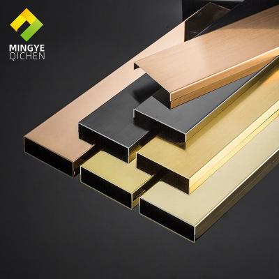 China Modern 304 Series SS Mirror Decorative Tile Trim Corner 60mm Stainless Steel U Shape Tile Trim for sale