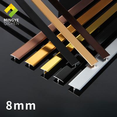 China Modern Strip 8mm T Shape Wall Decoration Aluminum Tile Trim Ceramic Trim Aluminum Profiles For Floor Or Wall for sale