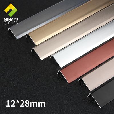 China Modern Building Wall Ceramic Aluminum L Shape Customization Tile Trim 12*28mm Aluminum L Shape Corner Strip for sale