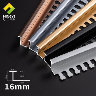 China Modern Decorative Metal Edge Pad Trim Marble Tile Trim 16mm Aluminum Carpet Edge Trims for sale