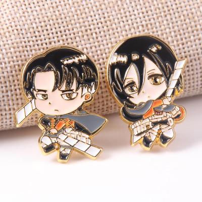 China Bag Accessories Gifts Anime Pin Eren Anime Attack On Titan Enamel Brooch for sale