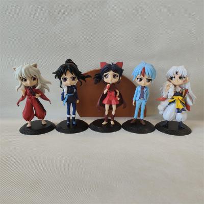 China Japan 5 Pcs 6 Inch Japanese Cartoon Toy Doll Set Higurashi Kagome Anime Inuyasha Action Figures for sale