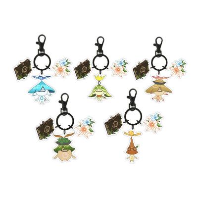 China Transparent Holographic Cartoon Anime Flora Elf Aranara Game Genshin Impact Acrylic Keychain for sale