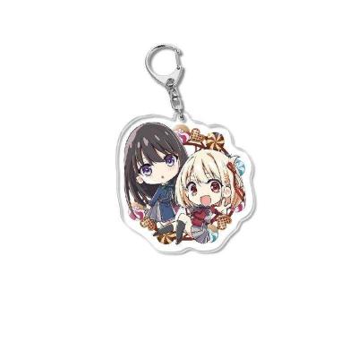 China Transparent Holographic Low Price Anime Cute Pendant Pretty Girl Lycoris Recoil Acrylic Keychain for sale