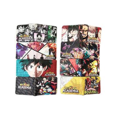 China Japan 40 Style Cartoon Character Print Pu Leather Wallet Anime Peripheral Short Coin Purse My Hero Academia Anime Wallet for sale