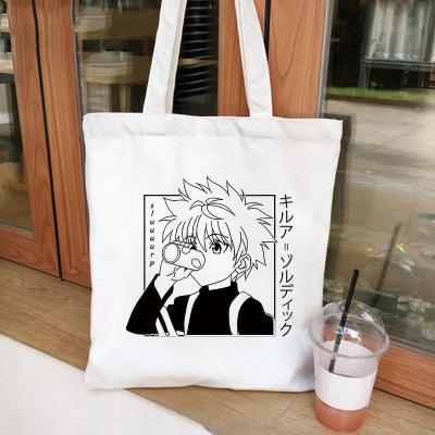 China Japan Fashion One Shoulder Tote Shopping Bag Anime Hunter X Hunter Cartoon Print Canvas Bag for sale