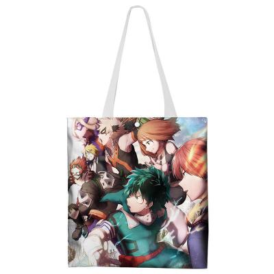 China Japan Cartoon Printing Anime Shopping Bag Boku No Hero Wallet Pencil Bag My Hero Academia Tote Canvas Bag for sale