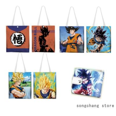 China Japan Cartoon Anime Wallet Pencil Bag Shopping Bag Dragon Ball Tote Canvas Bag for sale