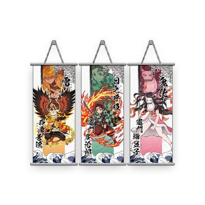 China CREATIVE Anime 70x25cm Demon Slayer Jujutsu Kaisen Genshin Impact Print Wall Poster Scroll Hanging Pictures for sale