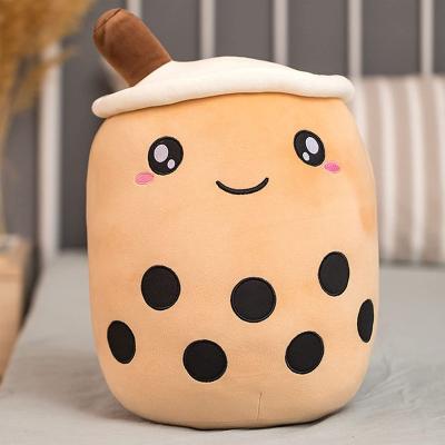 China Plush HUAYI 24CM Cute Plush Stuffed Animal Soft Back Cushion Pearl Boba Milk Tea Cup Pillow Toy Boba Plush for sale