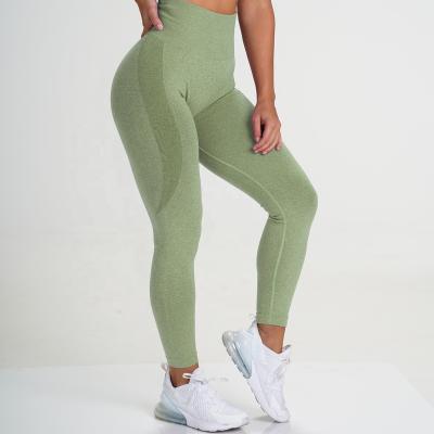 China Sale Anti-Static Whole Hip Lifting Seamless High Waist Gym Yoga Pants Splice Sports Tight Fitness Capris for sale