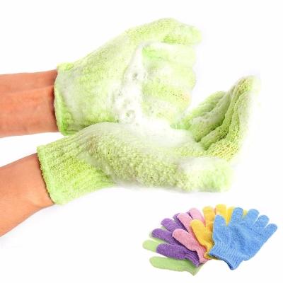 China EXFOLIATING 5pcs Bath To Peel Off Exfoliating Glove Gloves For Shower Body Brush Fingers Towel Body Massage Sponge Wash Moisturizing SPA Foam for sale