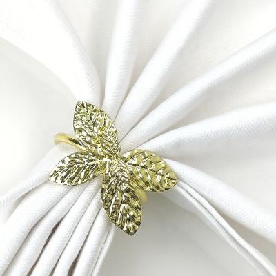 China Viable Butterfly Flower Napkin Ring Gold Grass Napkin Rings For Wedding Party for sale