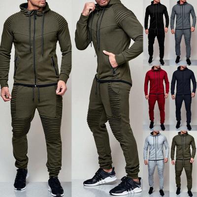 China Wholesale Breathable Winter Tech Fleece Zip Outdoor Sport Blank Swear Sets Men's Hoodies Tracksuits Slim Fit Jogging Sweatshirts Men for sale