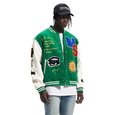 China Hot Selling Letterman Letterman Vintage Baseball Sleeve Leather Embroidery Fashion Spring OEM Spring Breathable Winter Jackets And Coats Men's Varsity Coats for sale