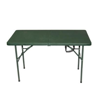 China Modern Field Battle 4ft Plastic Folding Table For Buddy / Fitness Exercise In Buddy Green for sale