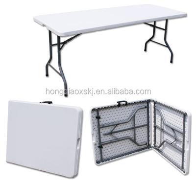 China Table 6FT 180cm Rectangle Outdoor Folding Table HDPE Plastic Custom Folding Table for sale