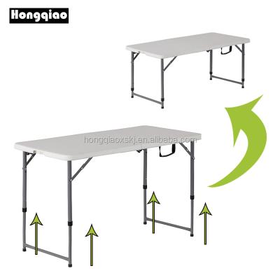 China Portable/Durable/Water Resistant 4ft Portable 122cm Fold In Half Adjustable Dining Table Height for sale