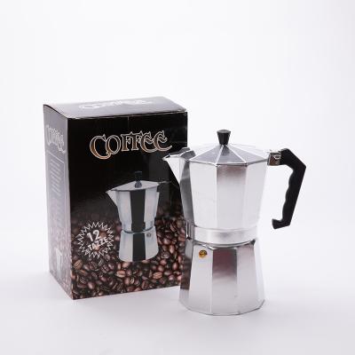 China Wholesale Hotel Italian Style Travel Coffee Maker Espresso Cappuccino Mocha Coffee Aluminum Portable Pot for sale