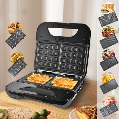 China New Design 2 Slice Hot Selling Anbolife Sandwich Press Panel/Easily Cleaned Electric Panini Grill/Waffle Sandwich Maker for sale