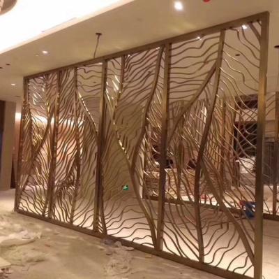 China Europe Bronze Color Metal Laser Cut Decorative Screen Interior Wall Partition for sale