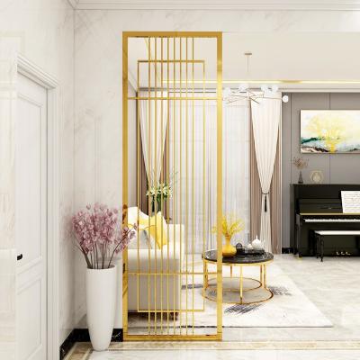 China Europe Fashion Apartment Metal Partition Wall Pipe Design Stainless Steel Screen In Gold Finish for sale