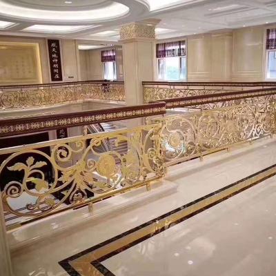 China Indoor Hotel Metal Stairs Fencing Aluminum Decorative Handrail Stainless Steel Guardrail for sale