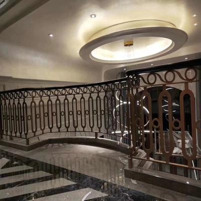 China Hotel laser cut design villa stair railing customized stainless steel stair railing for sale