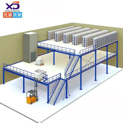 China Large Load Bearing 300kg Per Square Meter Storage Space Steel Material For Raising Heavy Duty Warehouse Storage Racking Attic Racking Platform for sale