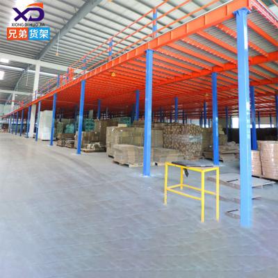 China Two Storey Attic Platform Steel Structure Warehouse Storage Modular Steel Attic Middle Shelf Heavy Customization for sale