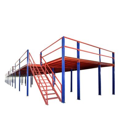 China Warehouse Storage Loft Platform Iron Stainless Steel Units Heavy Duty Metal Shelving Stacking Stacking Warehouse Shelves Storage Racks for sale