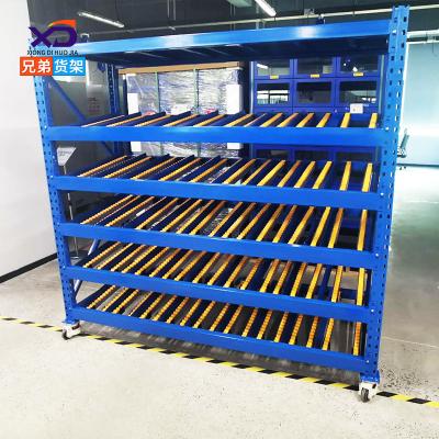 China Corrosion Protection Electronic Products Warehouse Fluent Shelf Sliding First In, First Out Hardware Shelf Rolling System First Shelf for sale